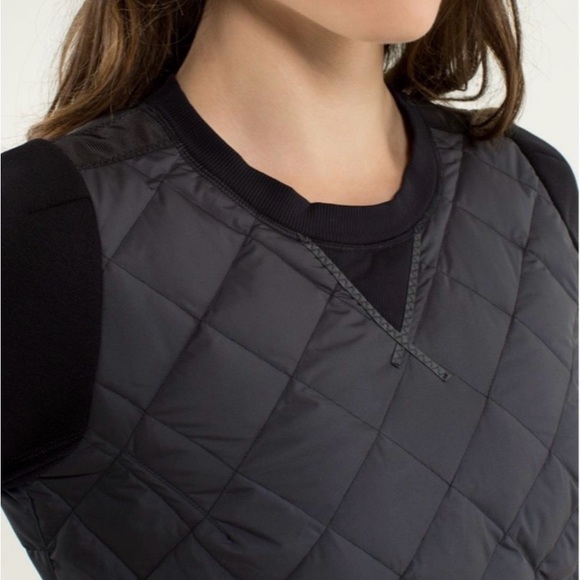 Black Lululemon Athletica Black Lightweight Jacket / Puffer Crewneck - Picture 3 of 3